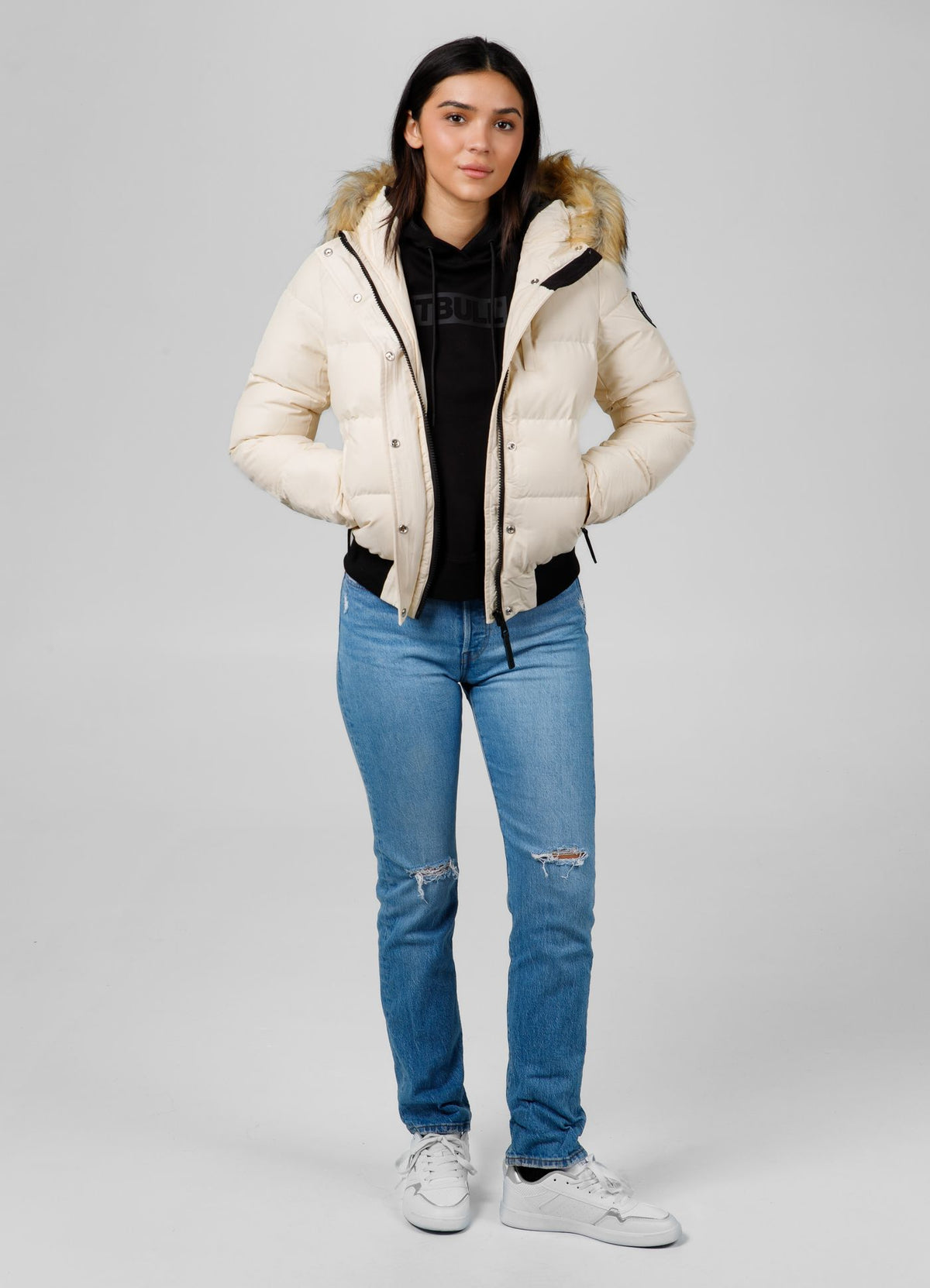 Quilted winter jacket with hood AZALEA