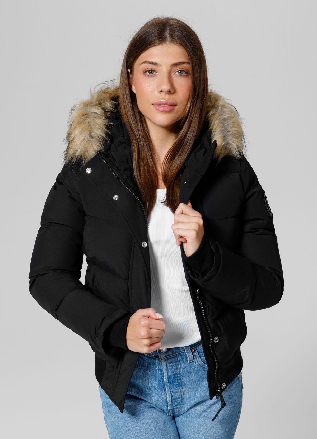 Quilted winter jacket with hood AZALEA