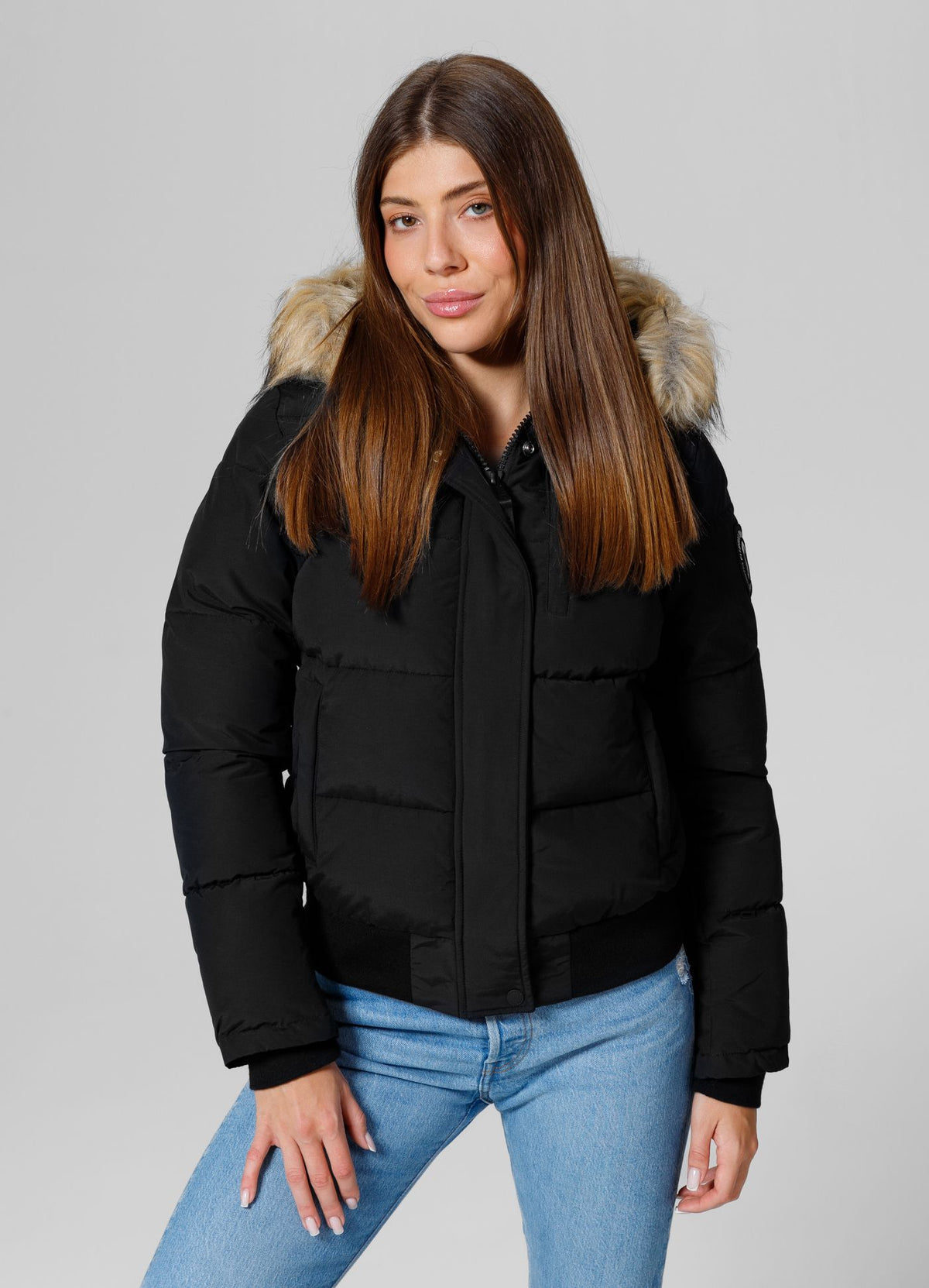 Quilted winter jacket with hood AZALEA